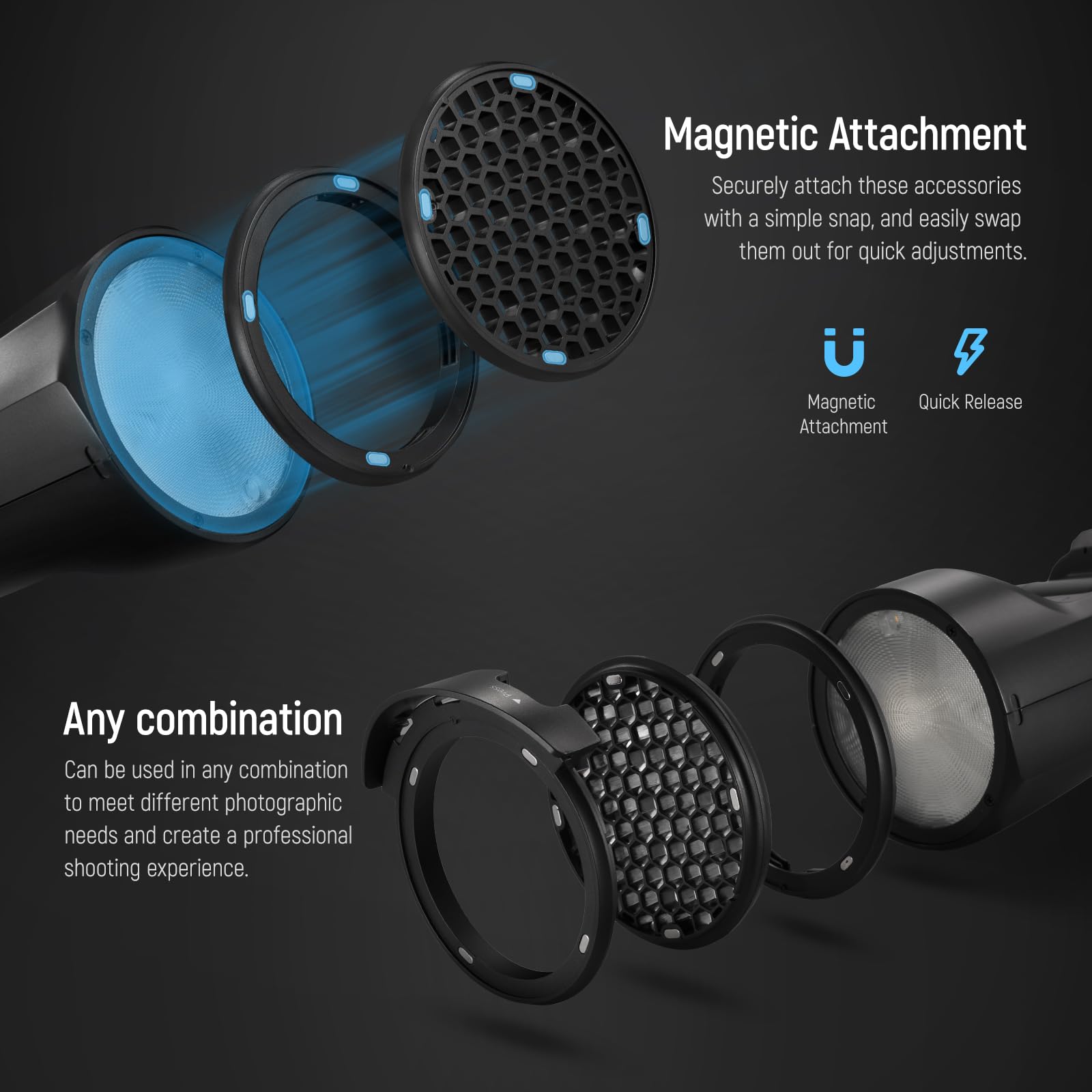 Foto 3 | Accesorios De Iluminación Neewer Crm2 Magnetic Para Godox V1 - Venta Internacional.