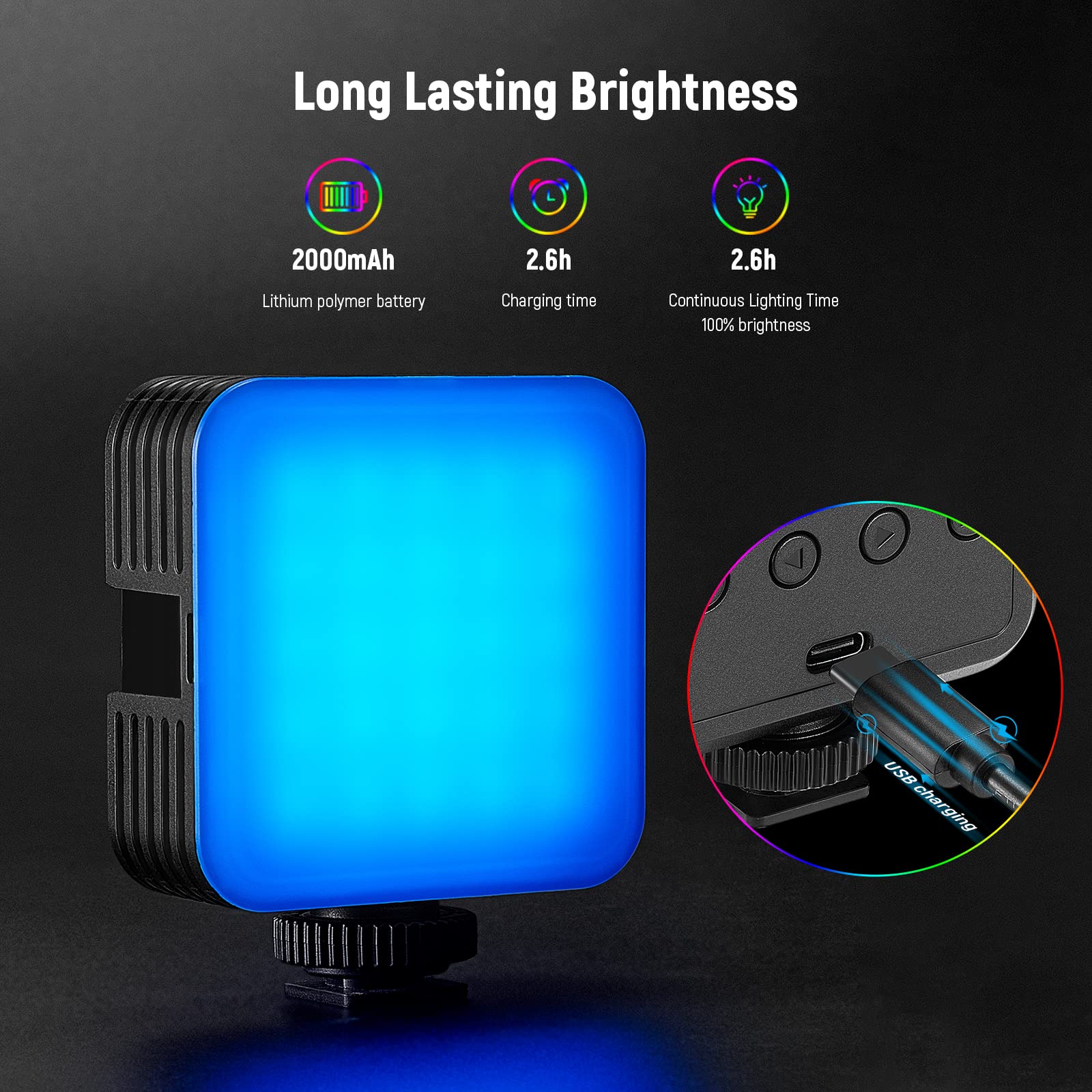 Foto 5 | Lámpara De Vídeo Neewer Rgb61 Led Magnética Con 3 Soportes Para Zapatos Fríos - Venta Internacional.