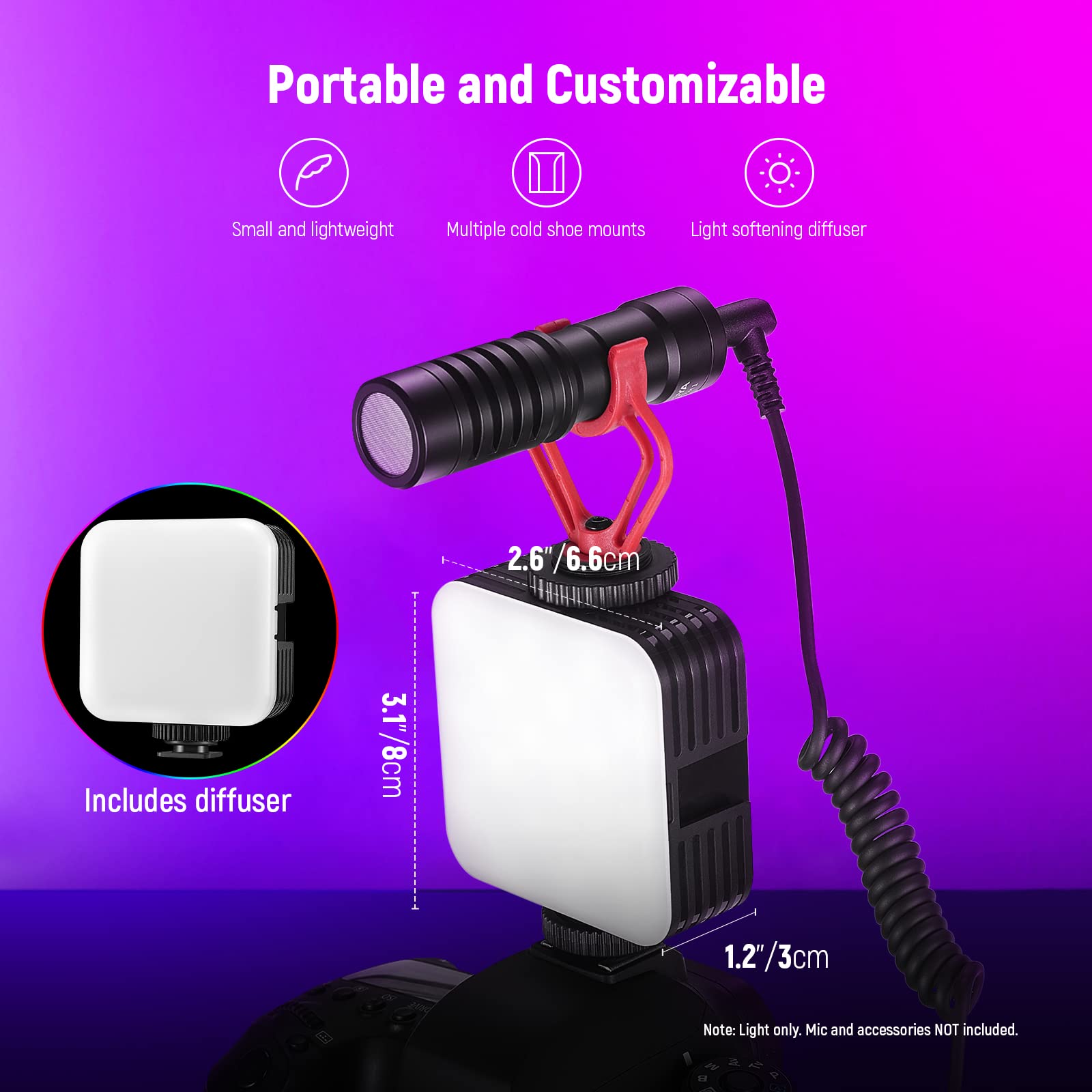Foto 6 | Lámpara De Vídeo Neewer Rgb61 Led Magnética Con 3 Soportes Para Zapatos Fríos - Venta Internacional.