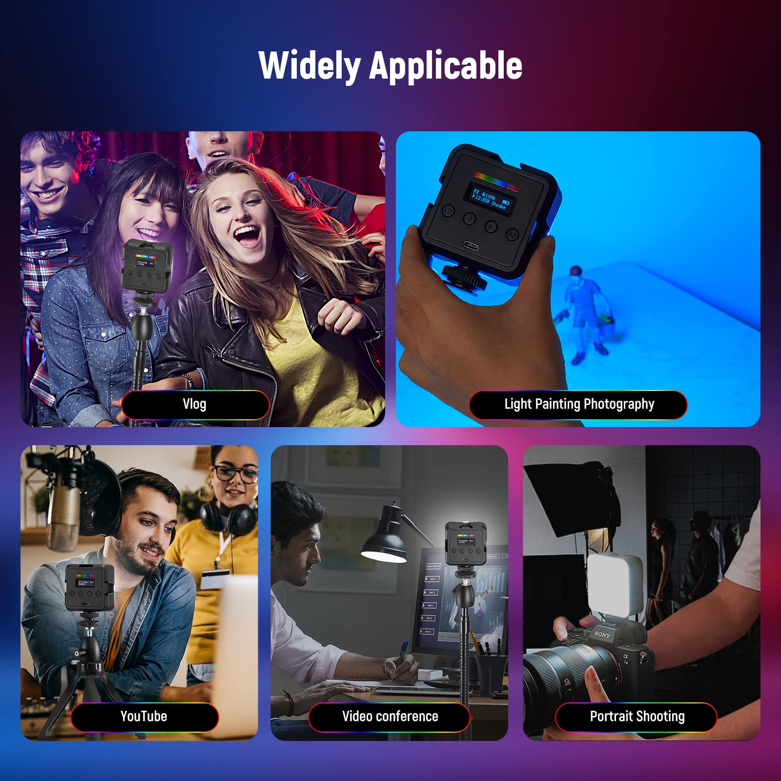 Foto 8 pulgar | Lámpara De Vídeo Neewer Rgb61 Led Magnética Con 3 Soportes Para Zapatos Fríos - Venta Internacional.