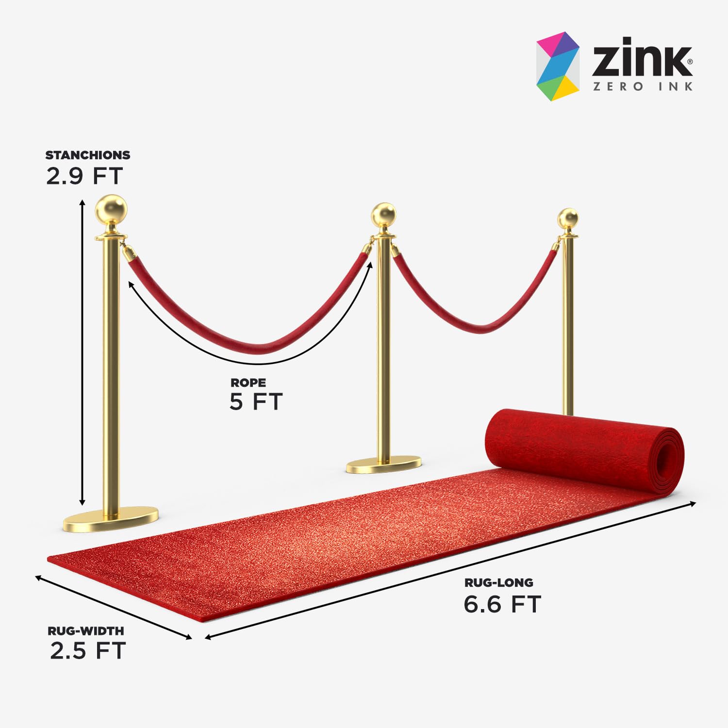 Foto 3 pulgar | Red Carpet Bundle Zink, 4 Unidades, 90 Cm, Puntales De Acero Inoxidable - Venta Internacional.