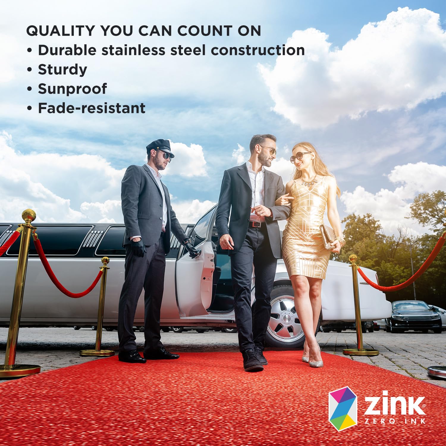 Foto 6 pulgar | Red Carpet Bundle Zink, 4 Unidades, 90 Cm, Puntales De Acero Inoxidable - Venta Internacional.