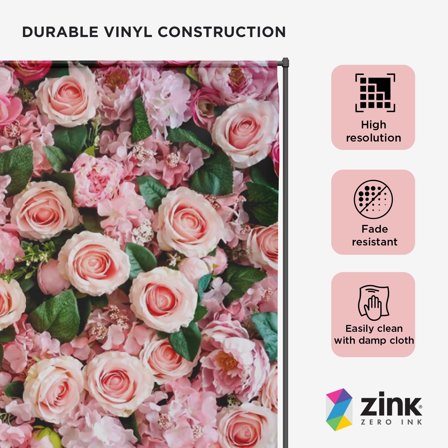 Foto 3 pulgar | Telón De Fondo Fotográfico Zink Roses, Sin Arrugas, 137 Cm X 183 Cm - Venta Internacional.