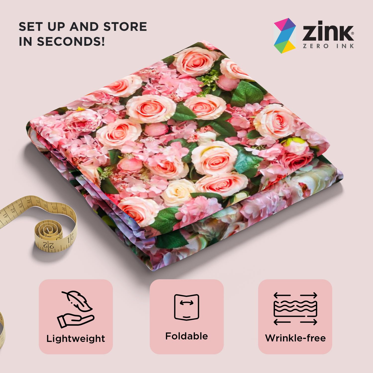Foto 4 pulgar | Telón De Fondo Fotográfico Zink Roses, Sin Arrugas, 137 Cm X 183 Cm - Venta Internacional.