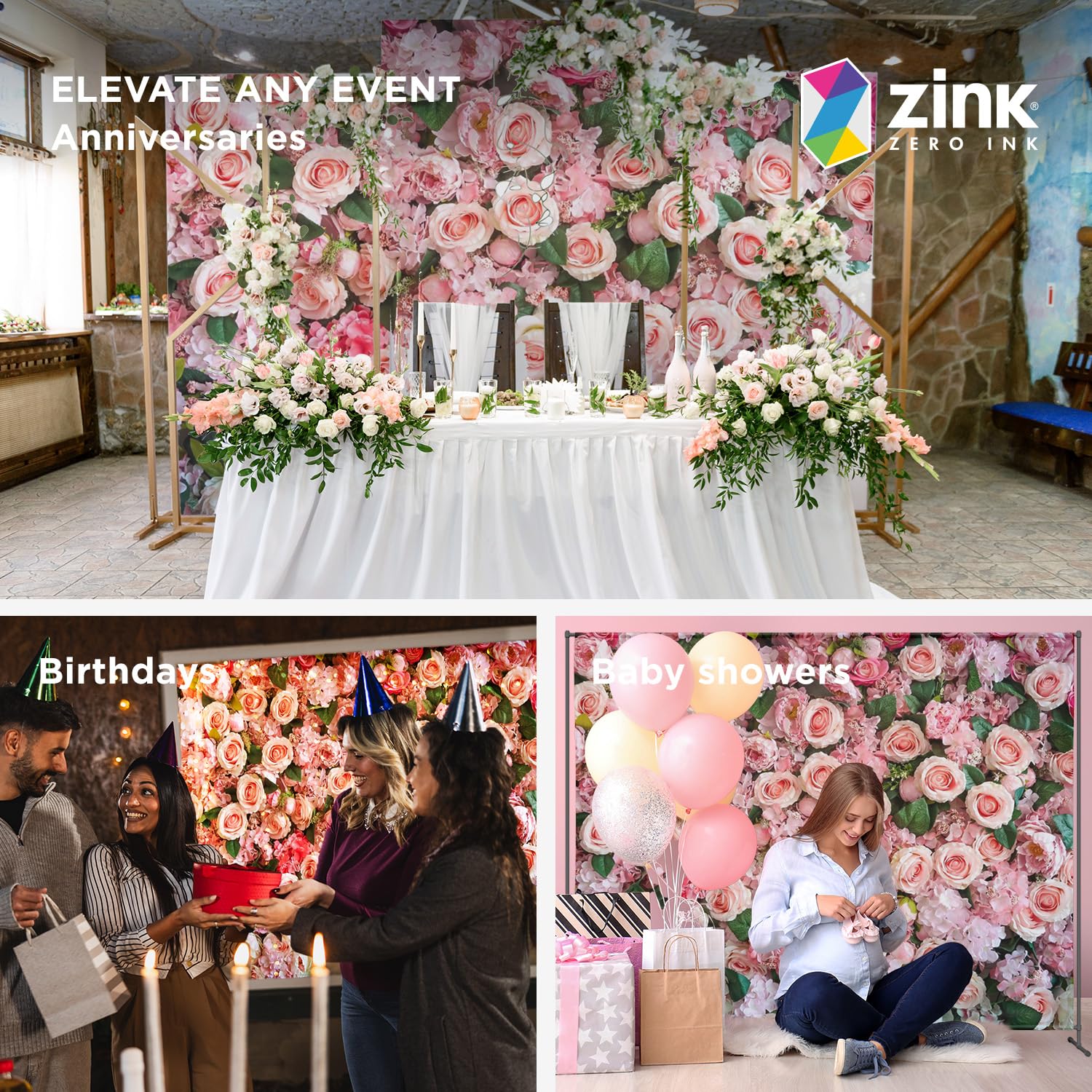 Foto 4 | Telón De Fondo Fotográfico Zink Roses, Sin Arrugas, 137 Cm X 183 Cm - Venta Internacional.