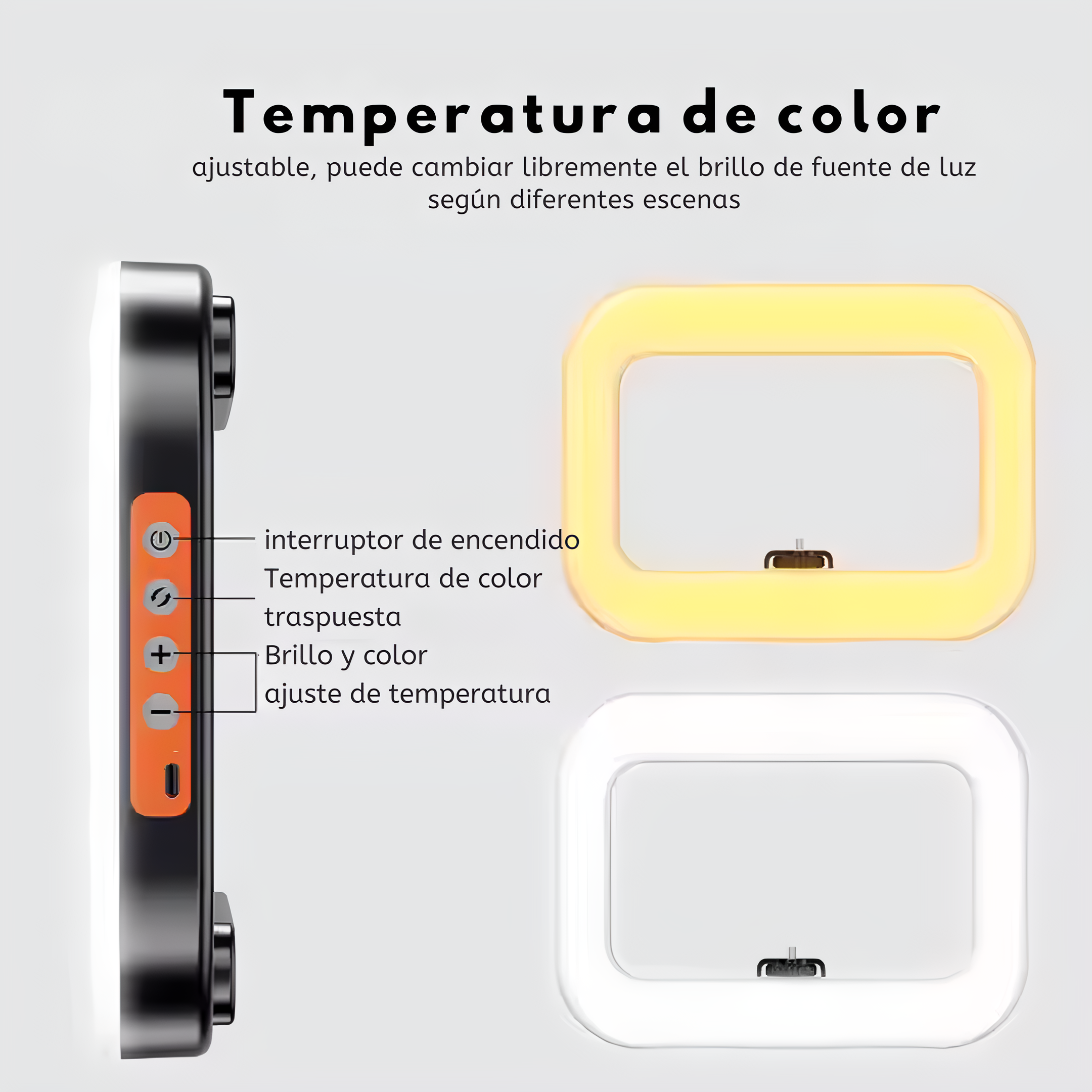 Foto 3 pulgar | Aro De Luz Led Rectangular Con Trípode 2.1m