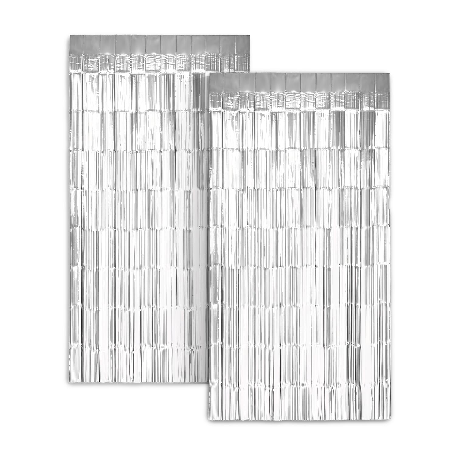 Cortinas Decorativas Zink Plateadas 1 x 2 m-Venta Internacional