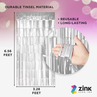 Foto 2 | Cortinas Decorativas Zink Plateadas 1 x 2 m-Venta Internacional