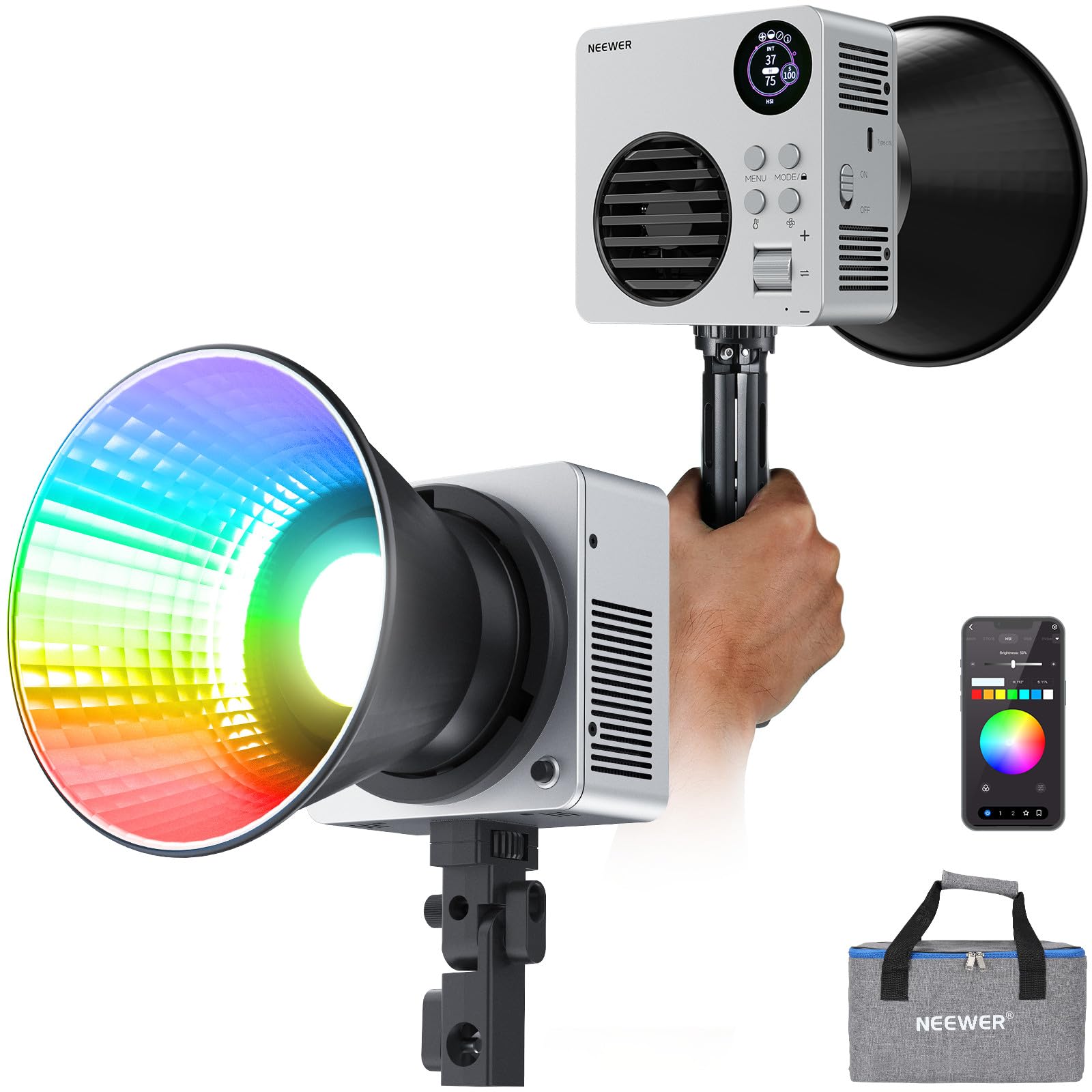 Foto 1 | Lámpara Led De Vídeo Neewer Hb80c Rgbww De 80 W Con Batería De 72 Wh, 100 W Pd - Venta Internacional.