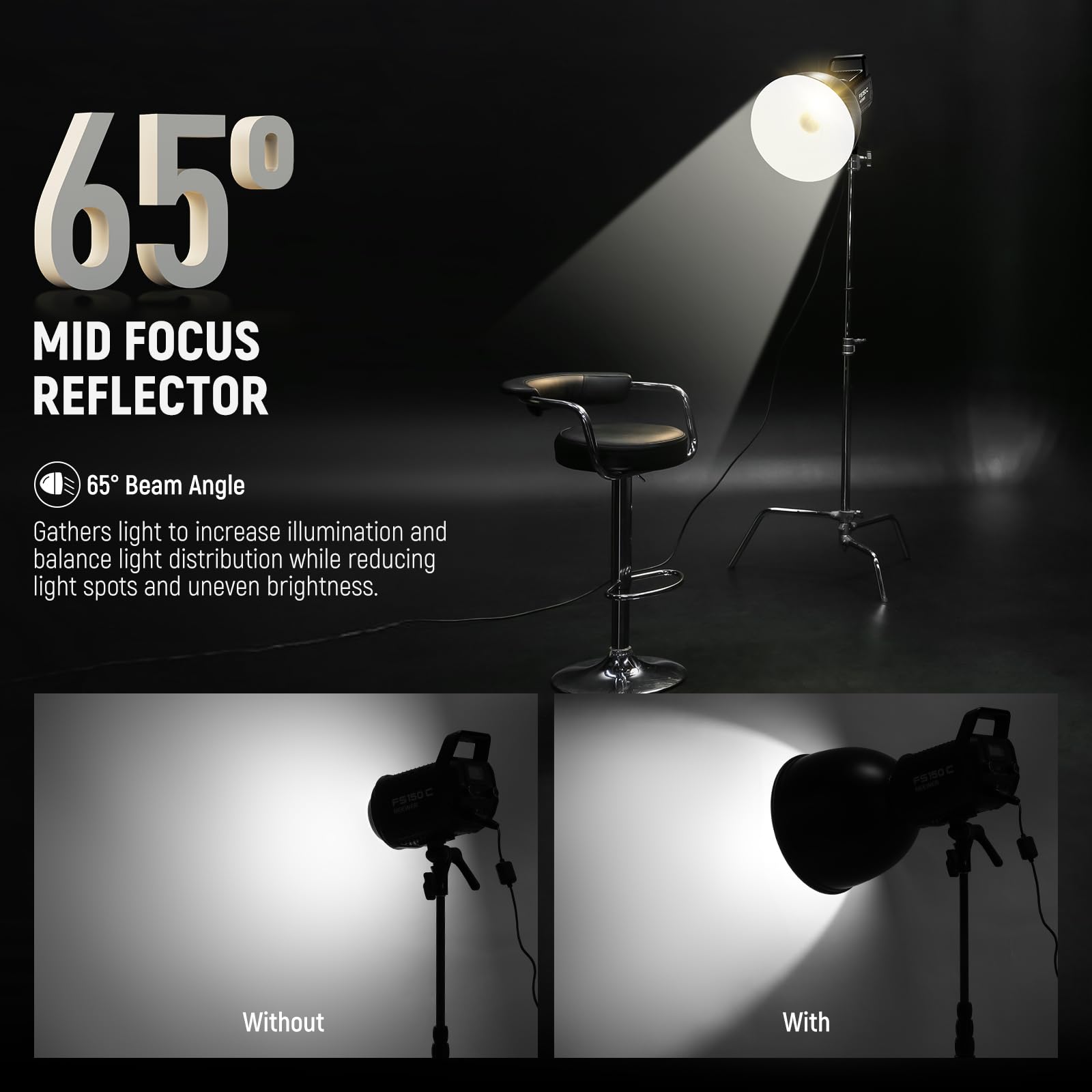 Foto 3 | Reflector Neewer Fr26 De 26,5 Cm Con Rejillas En Forma De Panal Y Difusor - Venta Internacional.