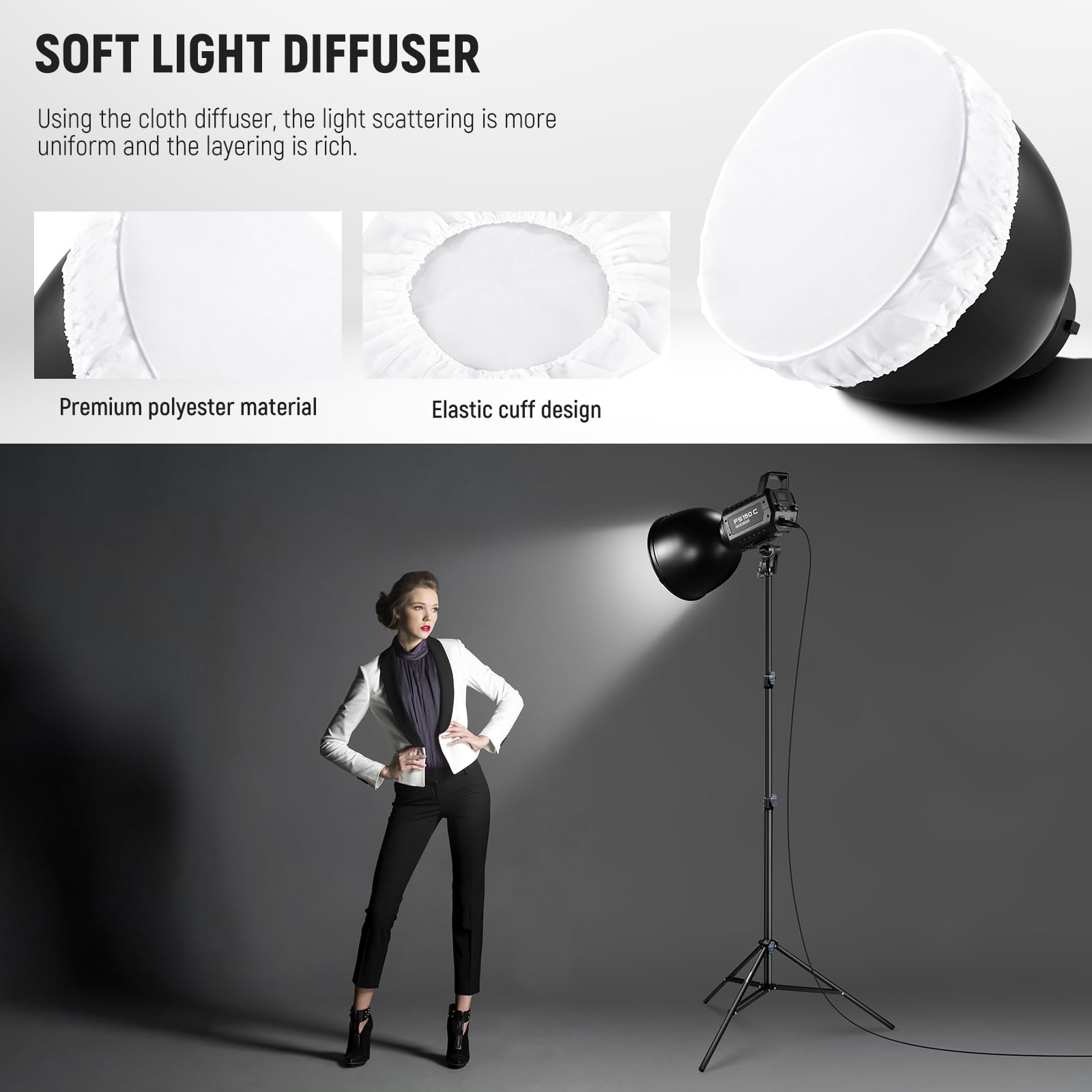 Foto 8 pulgar | Reflector Neewer Fr26 De 26,5 Cm Con Rejillas En Forma De Panal Y Difusor - Venta Internacional.