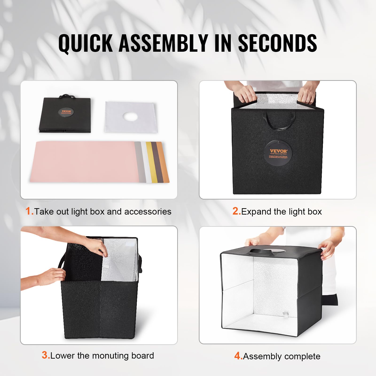 Foto 8 pulgar | Caja De Luz Vevor Para Estudio Fotográfico, 16 X 16 Cm, Con 120 Led Y 6 Fondos - Venta Internacional.