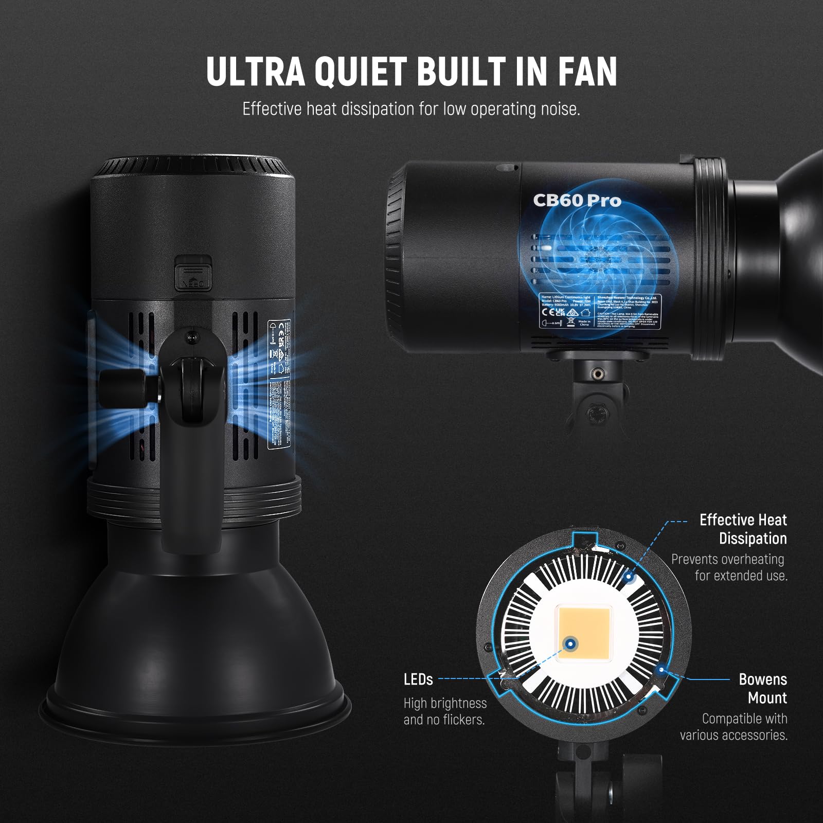 Foto 7 pulgar | Luz De Vídeo Led Neewer Cb60pro De 70 W Con Batería De 9540 Mah - Venta Internacional.