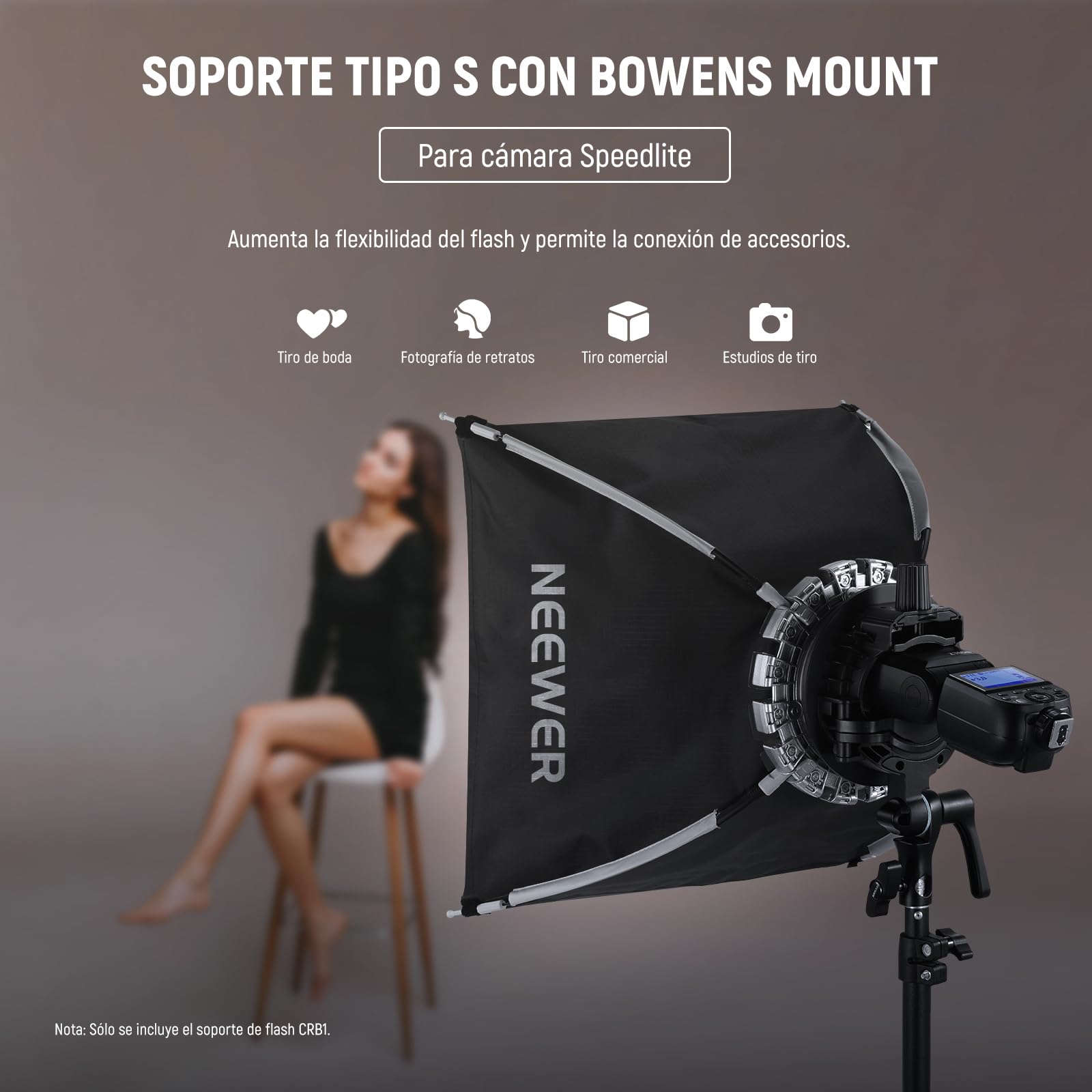 Foto 2 | Soporte De Soporte Neewer Crb1 Tipo S Con Soporte Bowens Para Flash - Venta Internacional.