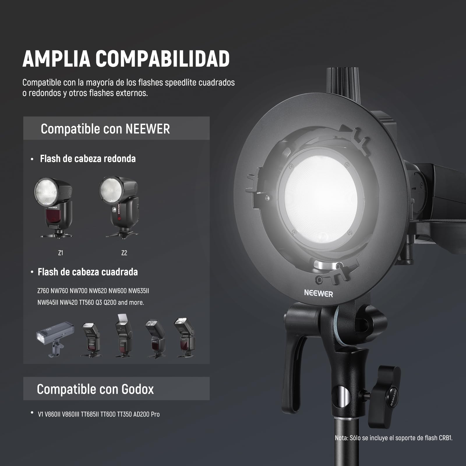 Foto 4 | Soporte De Soporte Neewer Crb1 Tipo S Con Soporte Bowens Para Flash - Venta Internacional.
