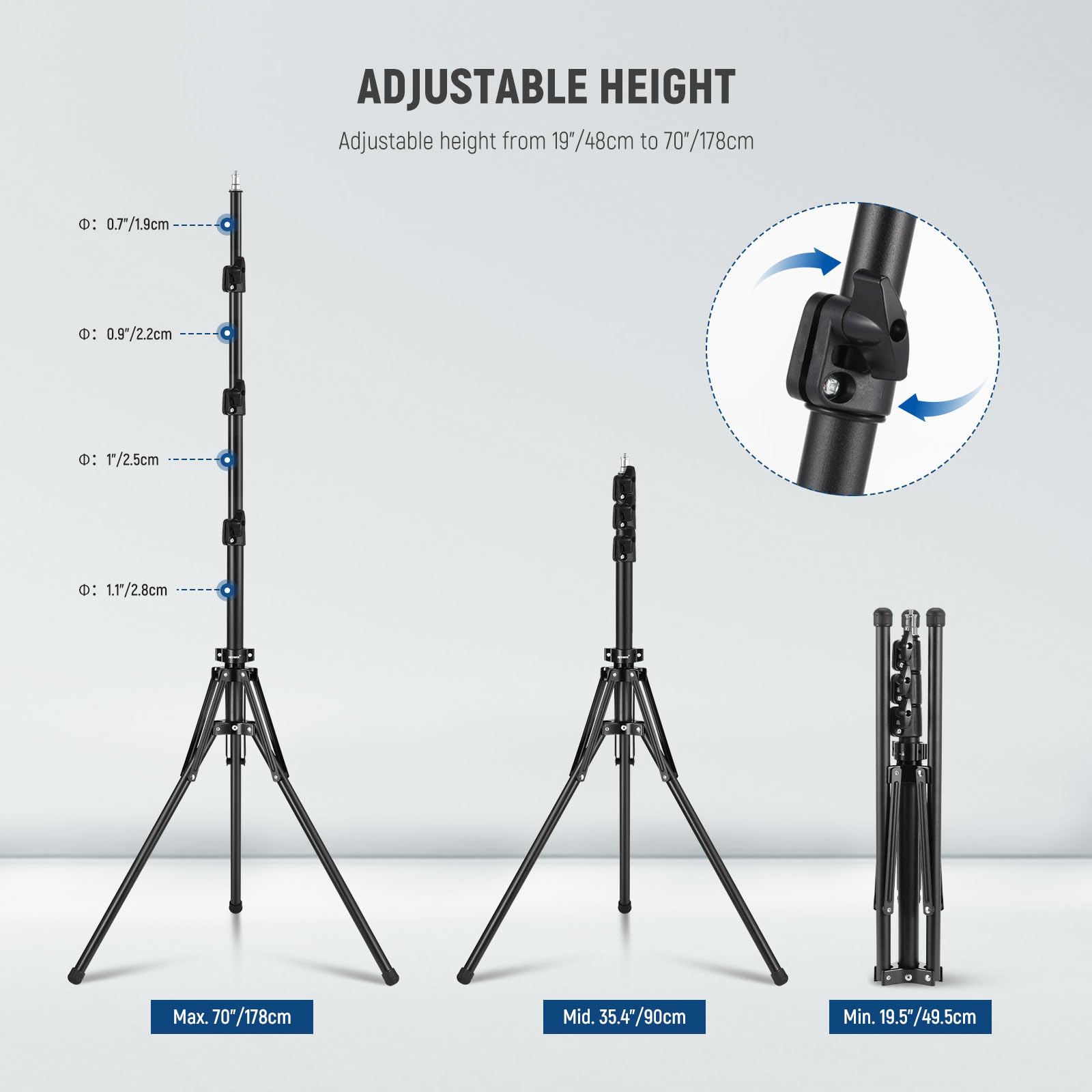 Foto 4 pulgar | Soporte De Luz Neewer St178b 70-178 Cm Para Fotografía Negro - Venta Internacional.