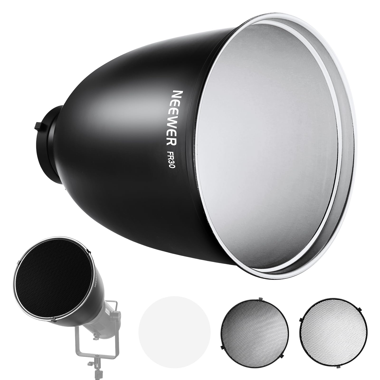 Reflector Bowens Mount De 29,5 Cm Con Rejillas En Forma De Panal Y Tela Neewer - Venta Internacional.