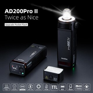 Foto 2 | Flash Estroboscópico Godox Ad200 Pro Ii Ad200pro Ii 200 W Hss 2900 Mah - Venta Internacional.