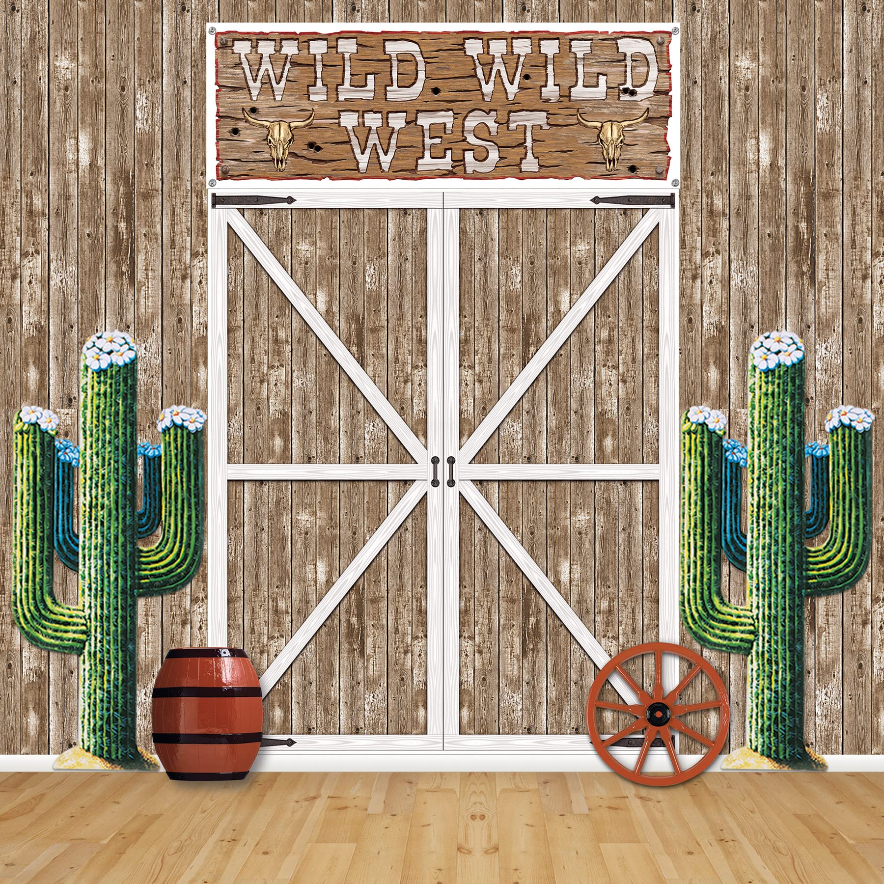 Foto 6 pulgar | Fondo Fotográfico Beistle Rustic Western Barn Door 6x5 Pies - Venta Internacional.