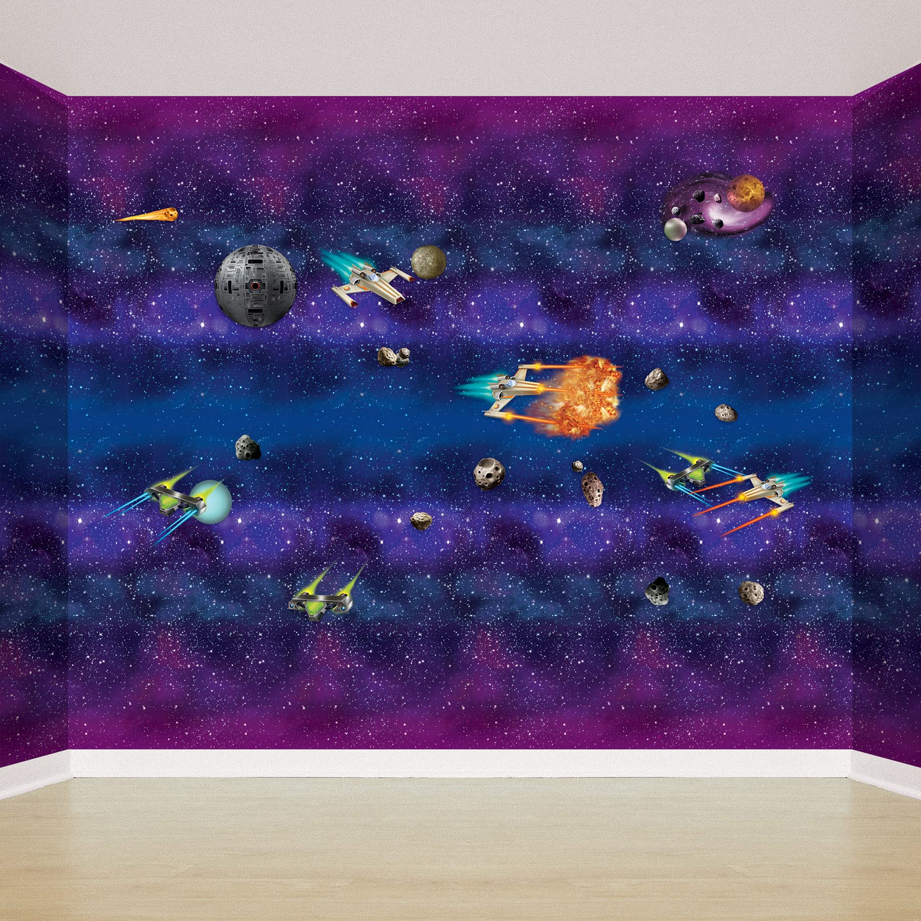 Foto 5 pulgar | Telón De Fondo Para Fiesta Beistle Galaxy Wall De 4 Pies X 30 Pies - Venta Internacional.