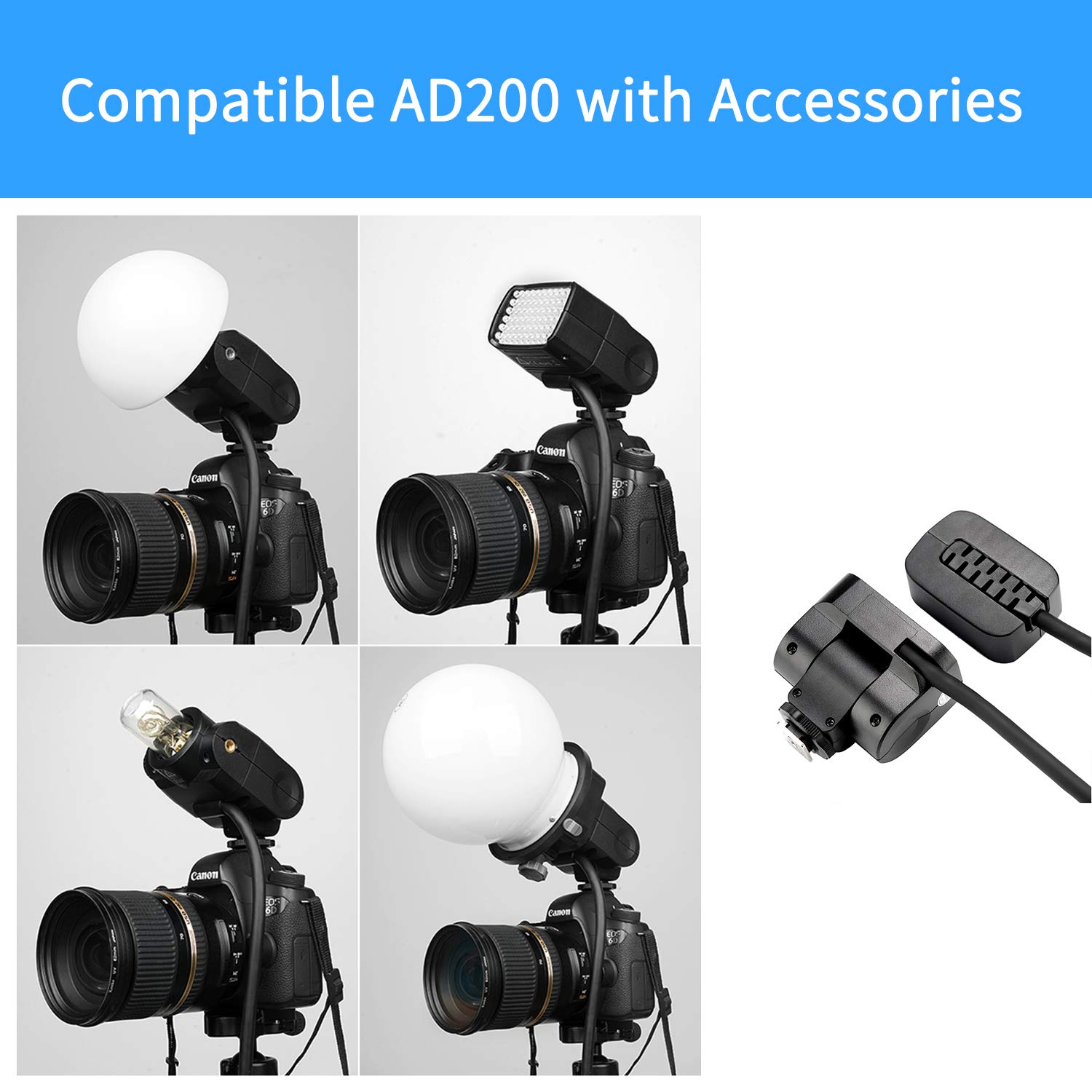 Foto 4 pulgar | Cabezal De Extensión De Flash Godox Ec200 200w Para Godox Ad200/ad200p - Venta Internacional.