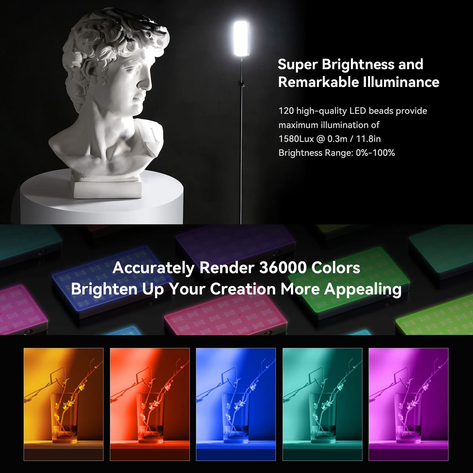 Foto 8 pulgar | Lámpara De Vídeo Smallrig Rm120 Rgb, 7 W, 5000 Mah, 180 Min, Batería - Venta Internacional.