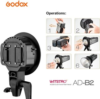 Foto 7 | Soporte Bowens De Doble Cabezal De Doble Potencia Para Godox Ad200/ad200 Pro - Venta Internacional.