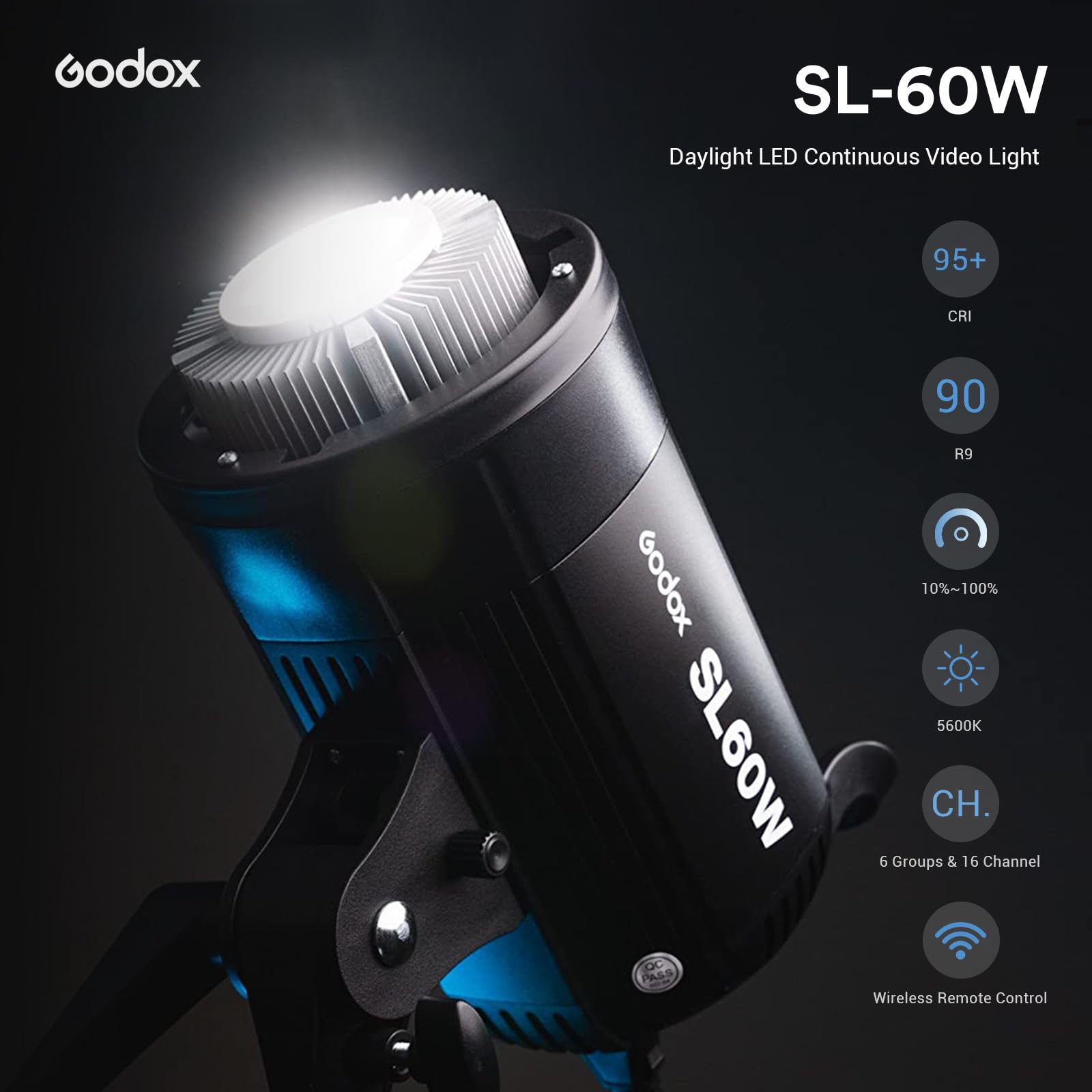 Foto 2 | Lámpara De Vídeo Led Godox Sl-60w Sl60w Cri95+ 5600k Con Reflector - Venta Internacional.