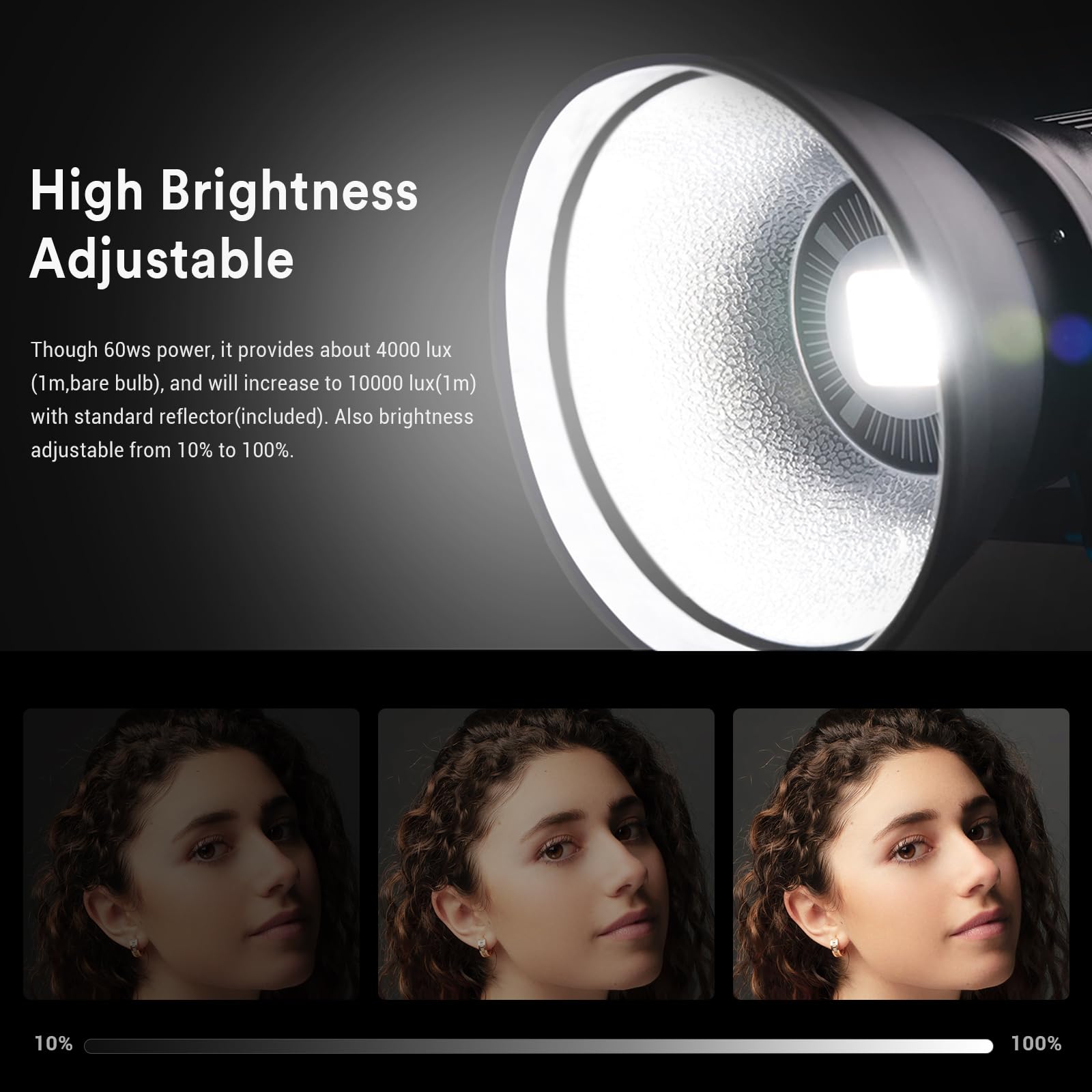 Foto 4 pulgar | Lámpara De Vídeo Led Godox Sl-60w Sl60w Cri95+ 5600k Con Reflector - Venta Internacional.