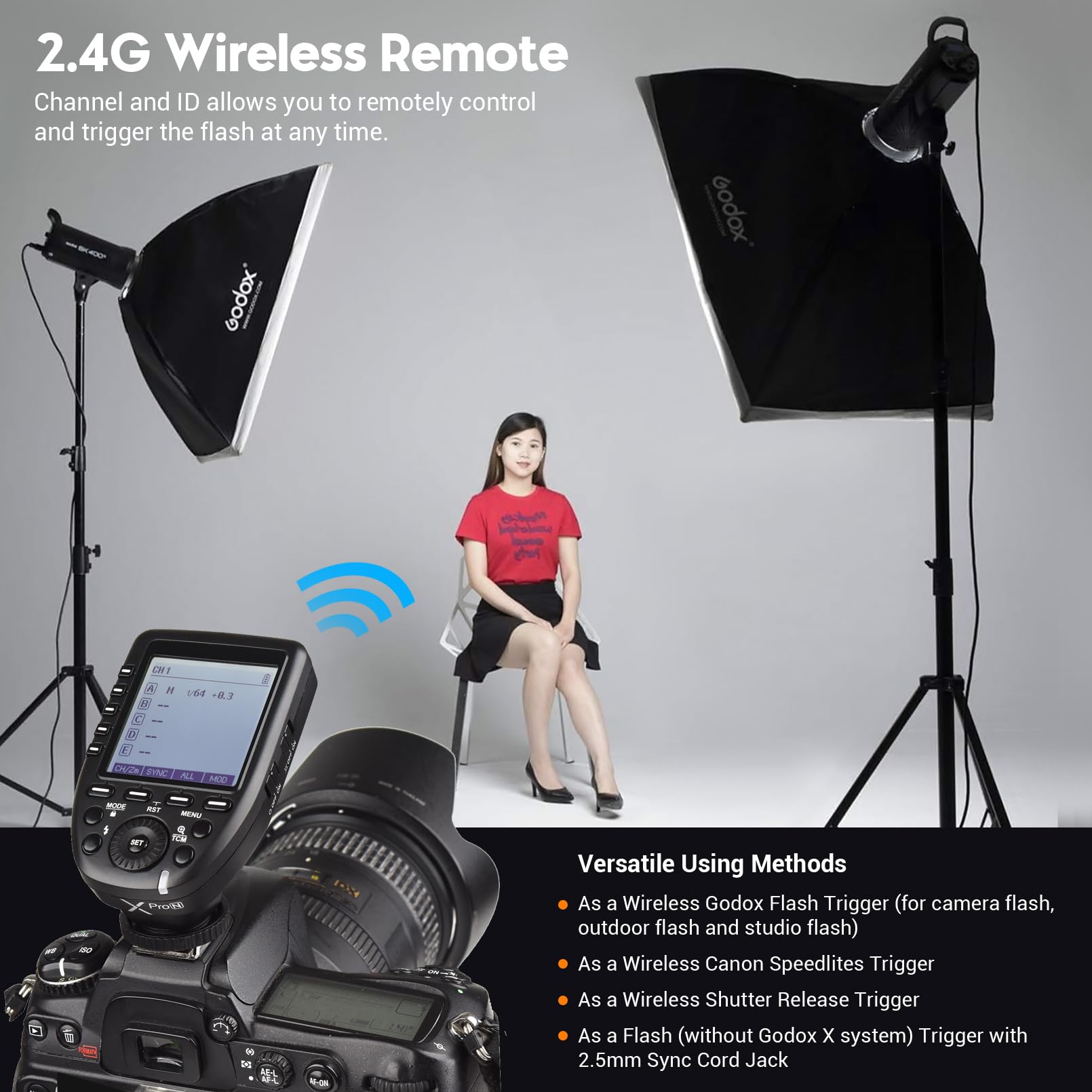 Foto 4 | Transmisor Inalámbrico Con Disparador De Flash Godox Xpro-n Para Nikon - Venta Internacional.