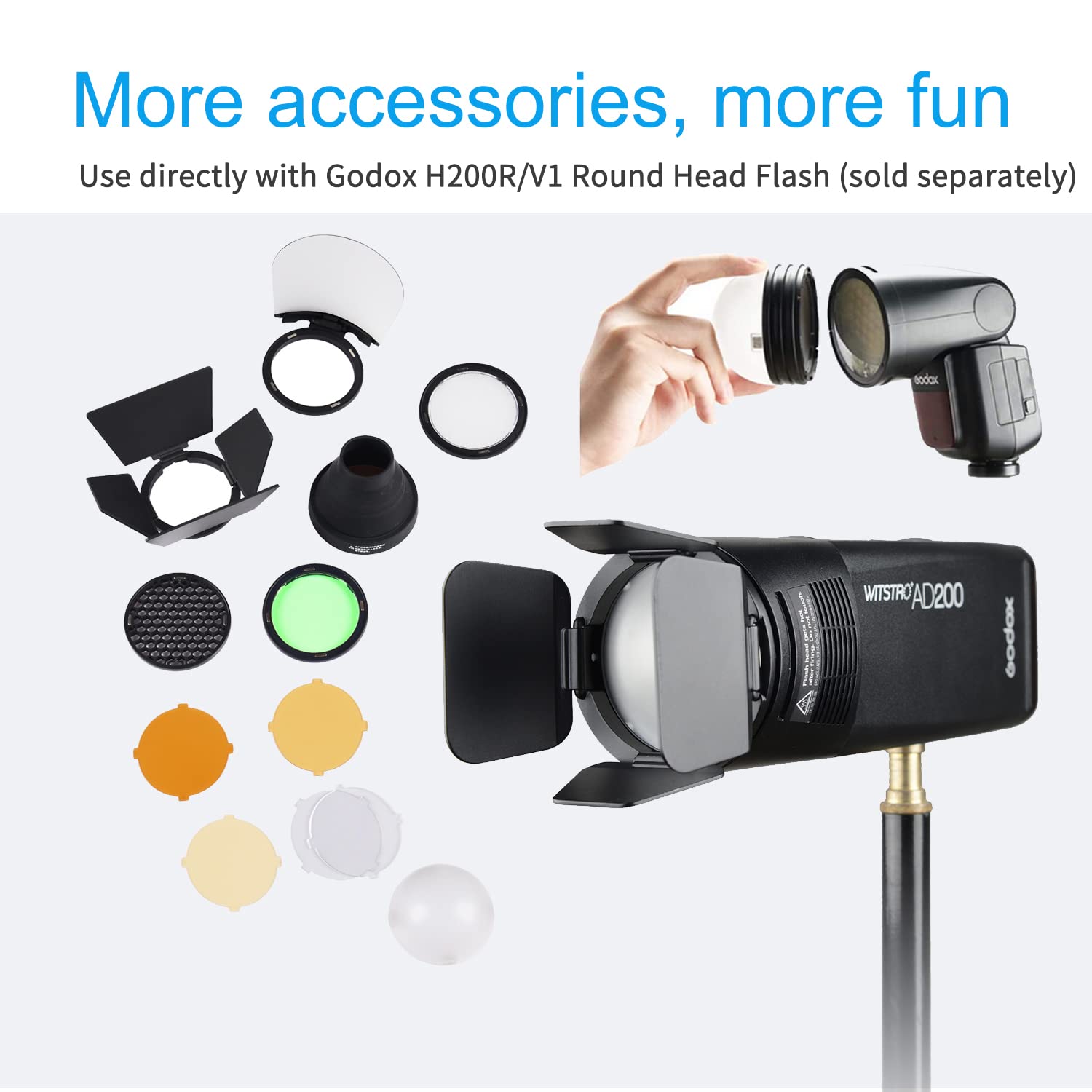 Foto 3 pulgar | Kit De Accesorios Godox Ak-r1 Para Godox H200r Ad200/v1 - Venta Internacional.