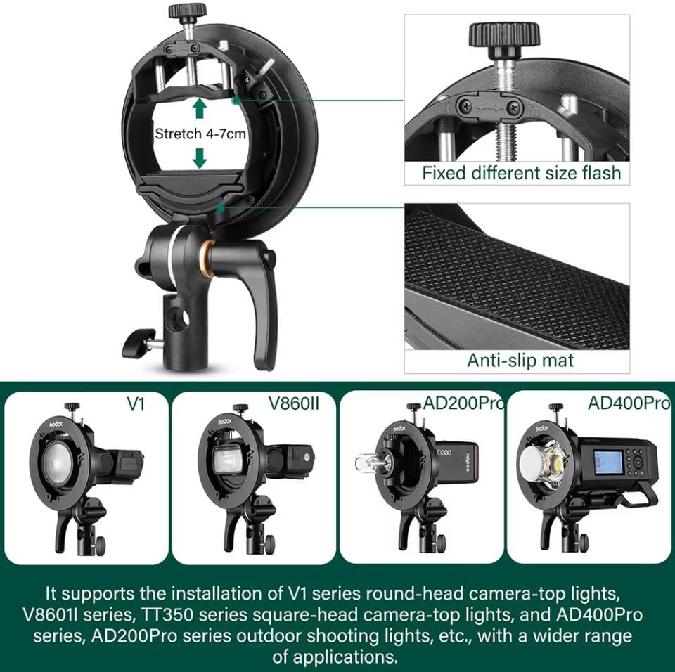 Foto 6 pulgar | Soporte Speedlite S-type Godox S2 Para V1 Ad200pro Ad400pro - Venta Internacional.