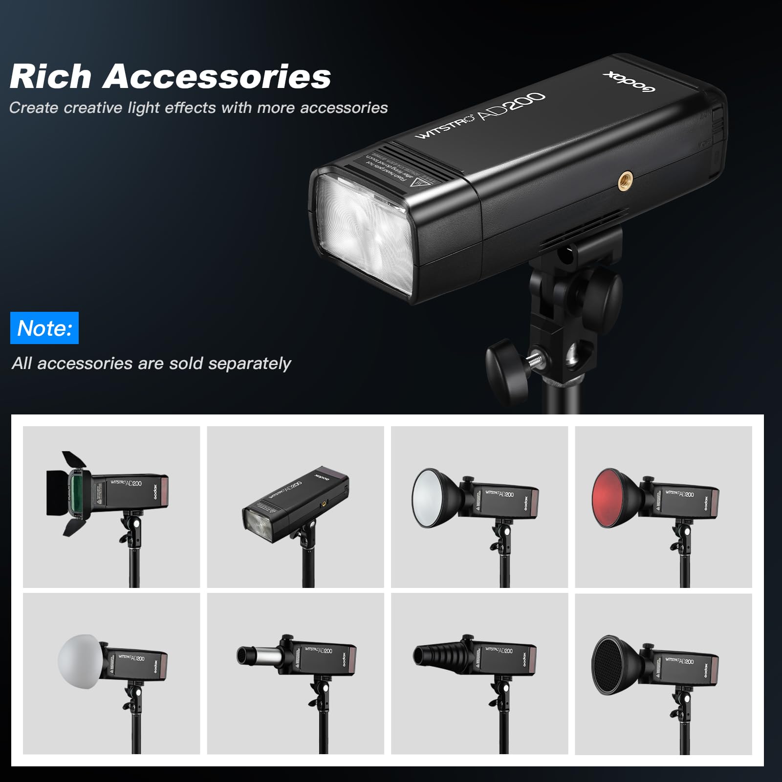 Foto 3 pulgar | Luz Estroboscópica Flash Speedlite Godox Ad200, 200 W, Ttl, Luz Estroboscópica - Venta Internacional.