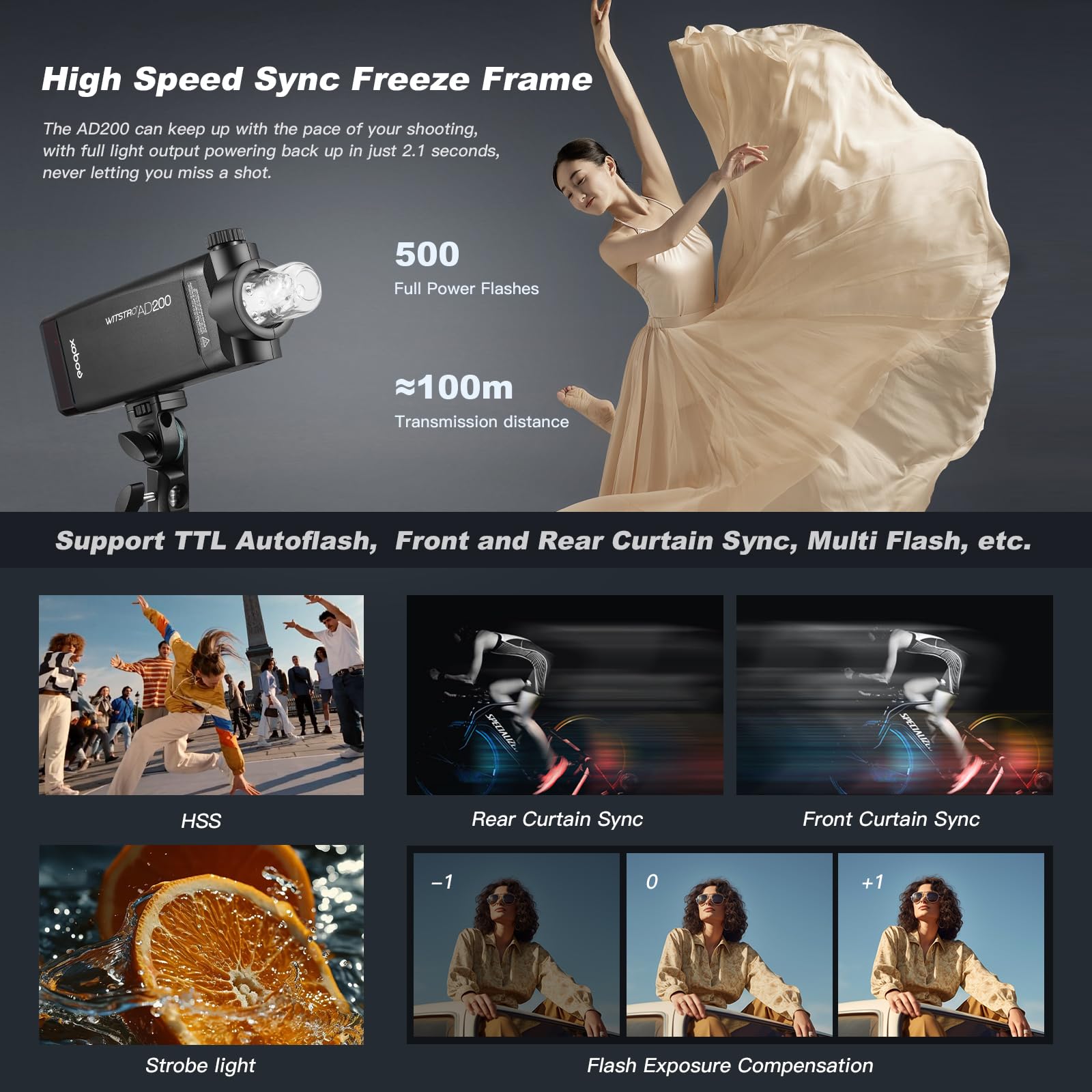 Foto 4 pulgar | Luz Estroboscópica Flash Speedlite Godox Ad200, 200 W, Ttl, Luz Estroboscópica - Venta Internacional.