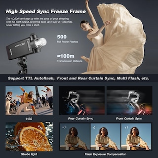 Foto 3 | Luz Estroboscópica Flash Speedlite Godox Ad200, 200 W, Ttl, Luz Estroboscópica - Venta Internacional.