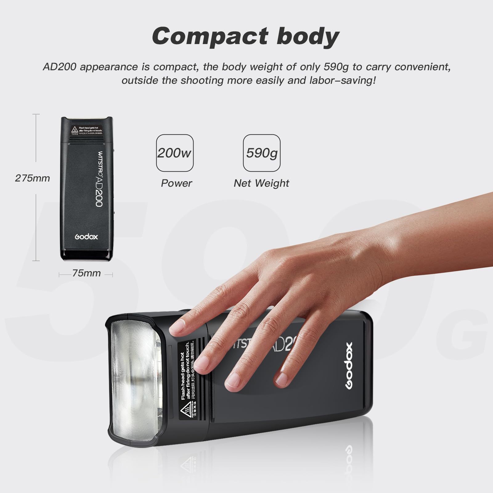 Foto 6 pulgar | Luz Estroboscópica Flash Speedlite Godox Ad200, 200 W, Ttl, Luz Estroboscópica - Venta Internacional.