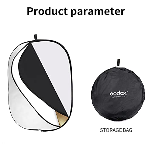 Foto 7 | Reflector De Luz Fotográfica Godox 80 X 120 Cm 5 En 1 Con Bolsa - Venta Internacional.
