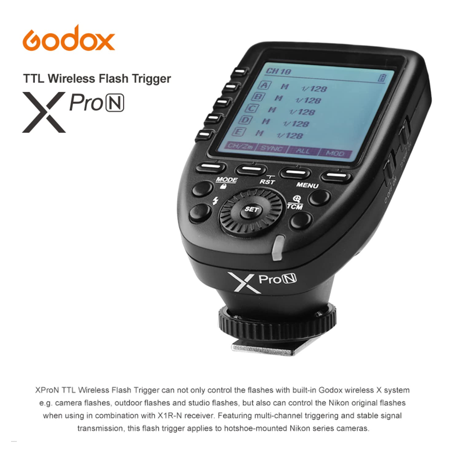 Foto 3 pulgar | Disparador De Flash Inalámbrico Godox Xpro-n Ttl Para Nikon - Venta Internacional.
