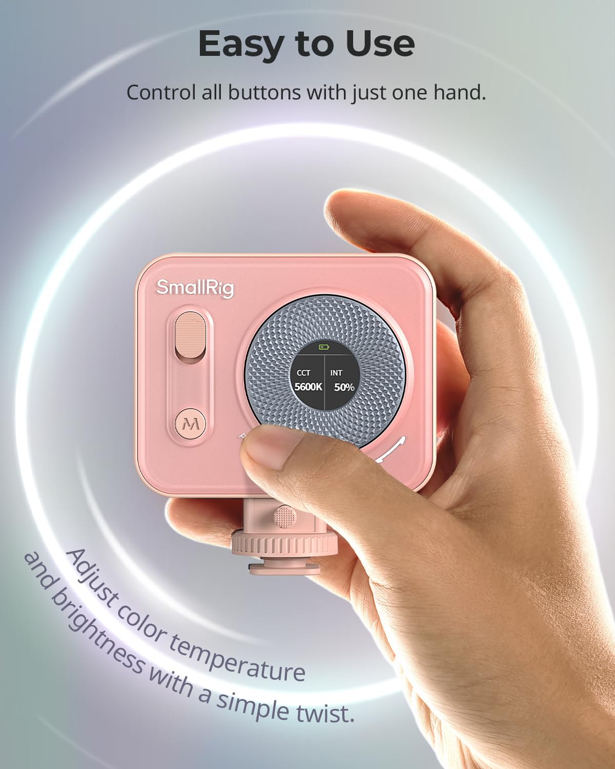 Foto 3 pulgar | Lámpara Led De Vídeo Smallrig Vibe P96 Pro Cri95+ 2500-6500 K, Color Rosa - Venta Internacional.