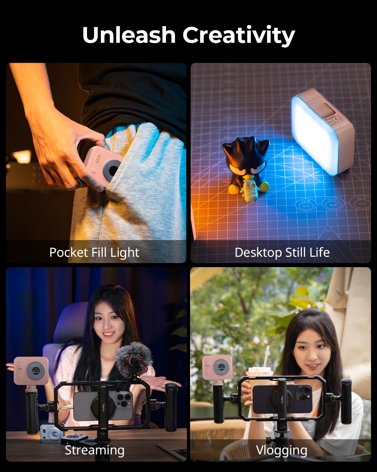 Foto 7 pulgar | Lámpara Led De Vídeo Smallrig Vibe P96 Pro Cri95+ 2500-6500 K, Color Rosa - Venta Internacional.