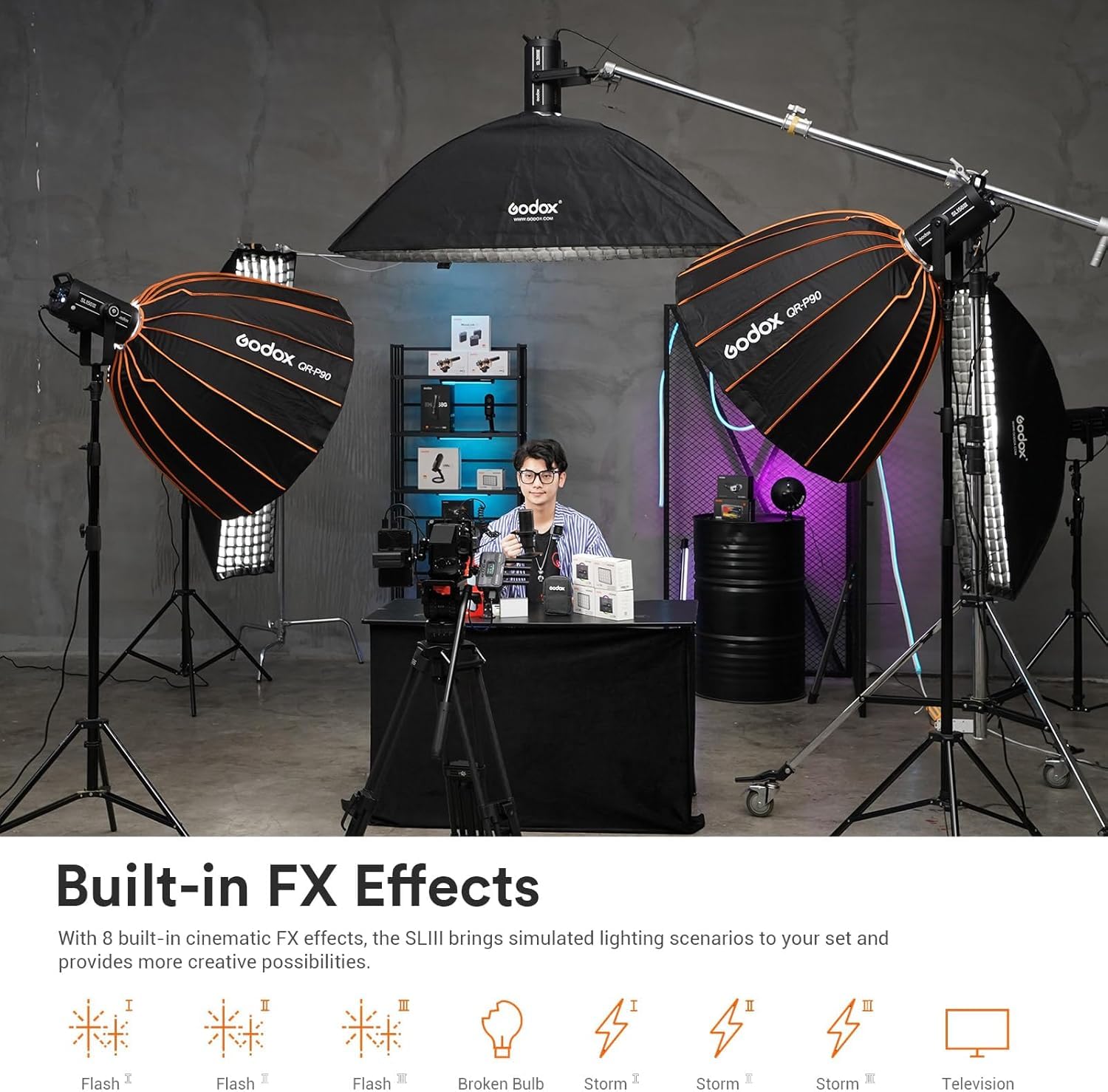Foto 5 | Lámpara De Vídeo Led Godox Sl200iii 200 W 95600 Lux Cri 96+ Tlci 97 - Venta Internacional.