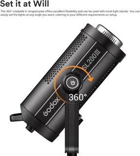 Foto 6 | Lámpara De Vídeo Led Godox Sl200iii 200 W 95600 Lux Cri 96+ Tlci 97 - Venta Internacional.