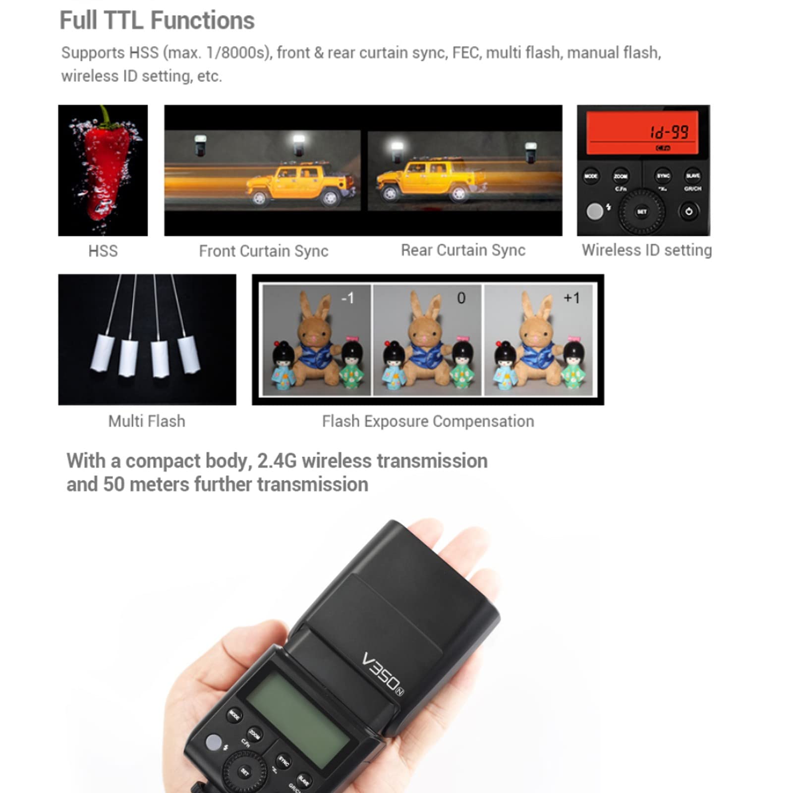 Foto 5 pulgar | Ttl Flash Godox V350n Para Nikon D500 D3100 D3200 D3300 D3400 - Venta Internacional.