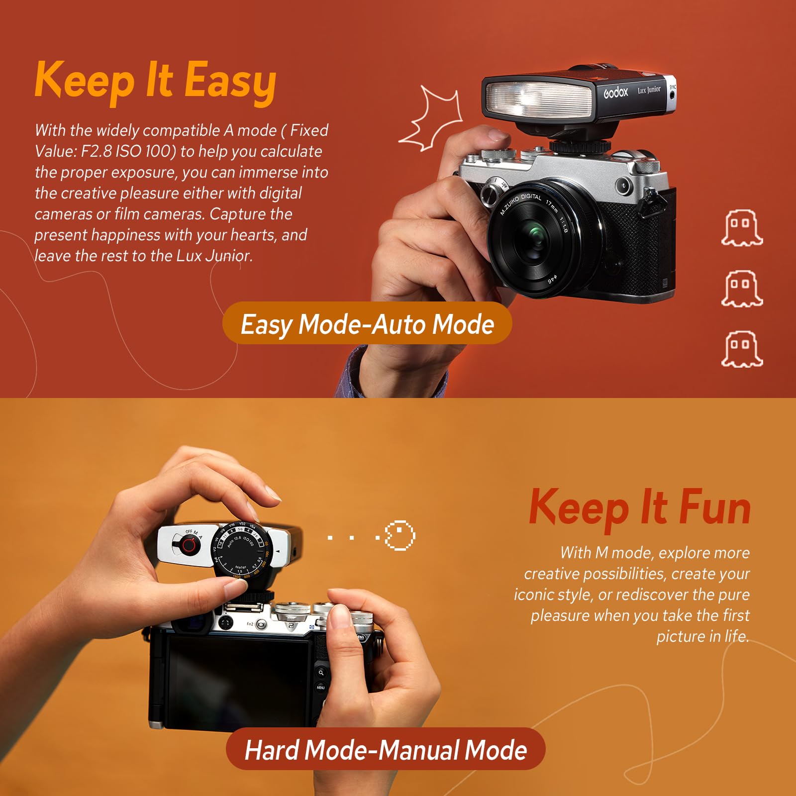 Foto 6 | Cámara Flash Godox Lux Junior Retro Gn12 6000k Para Fujifilm - Venta Internacional.