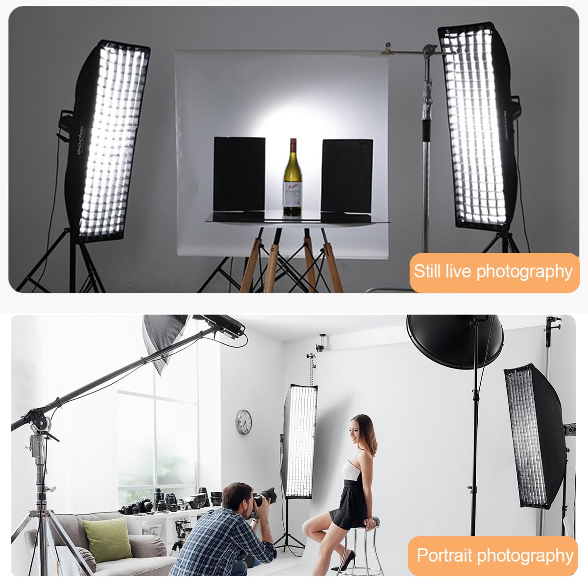 Foto 8 pulgar | Strip Softbox Godox Fw35 X 160 Cm 14 X 63 Cm Con Rejilla En Forma De Panal - Venta Internacional.