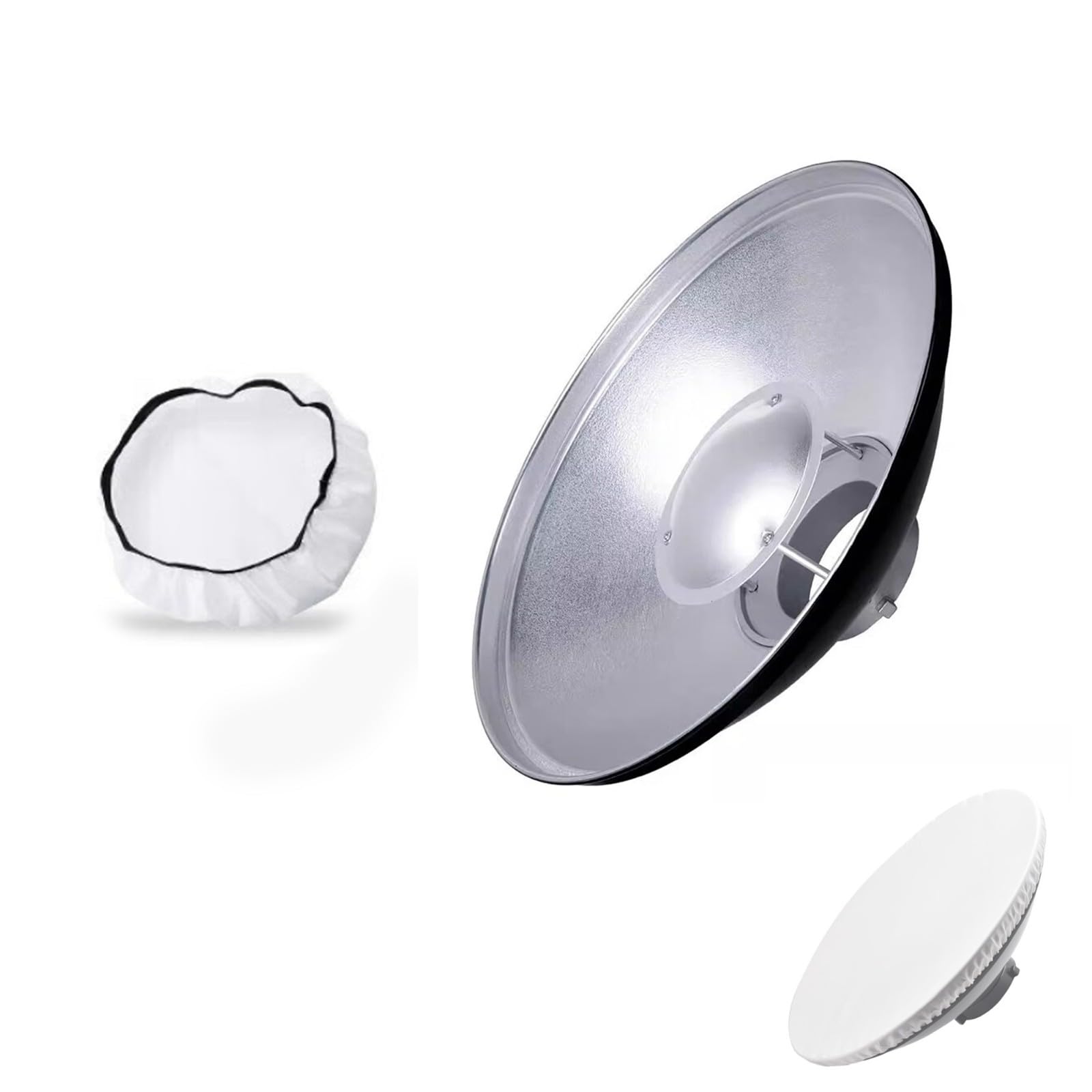 Reflector Beauty Dish Godox De 42 Cm, Plateado Con Difusor Bowens M - Venta Internacional.