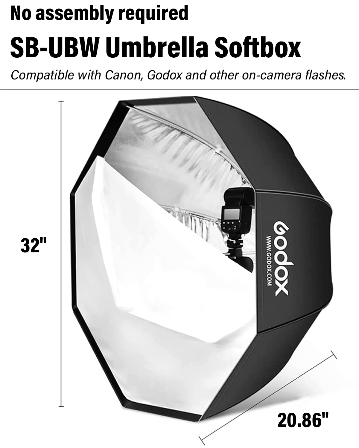 Foto 3 pulgar | Reflector Softbox Godox Octagonal De 80 Cm Con Rejilla En Forma De Panal - Venta Internacional.