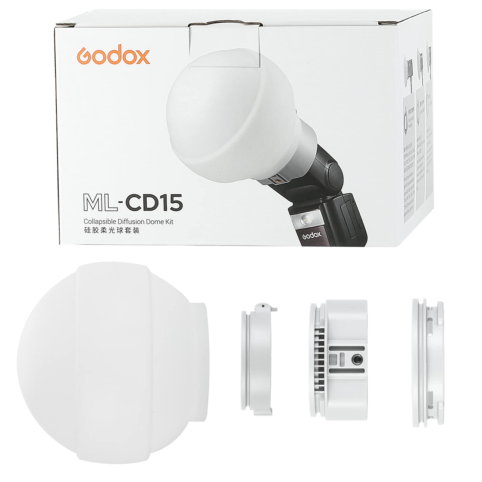 Foto 7 | Domo De Difusión Godox Ml-cd15 Con 3 Adaptadores Para Linterna - Venta Internacional.