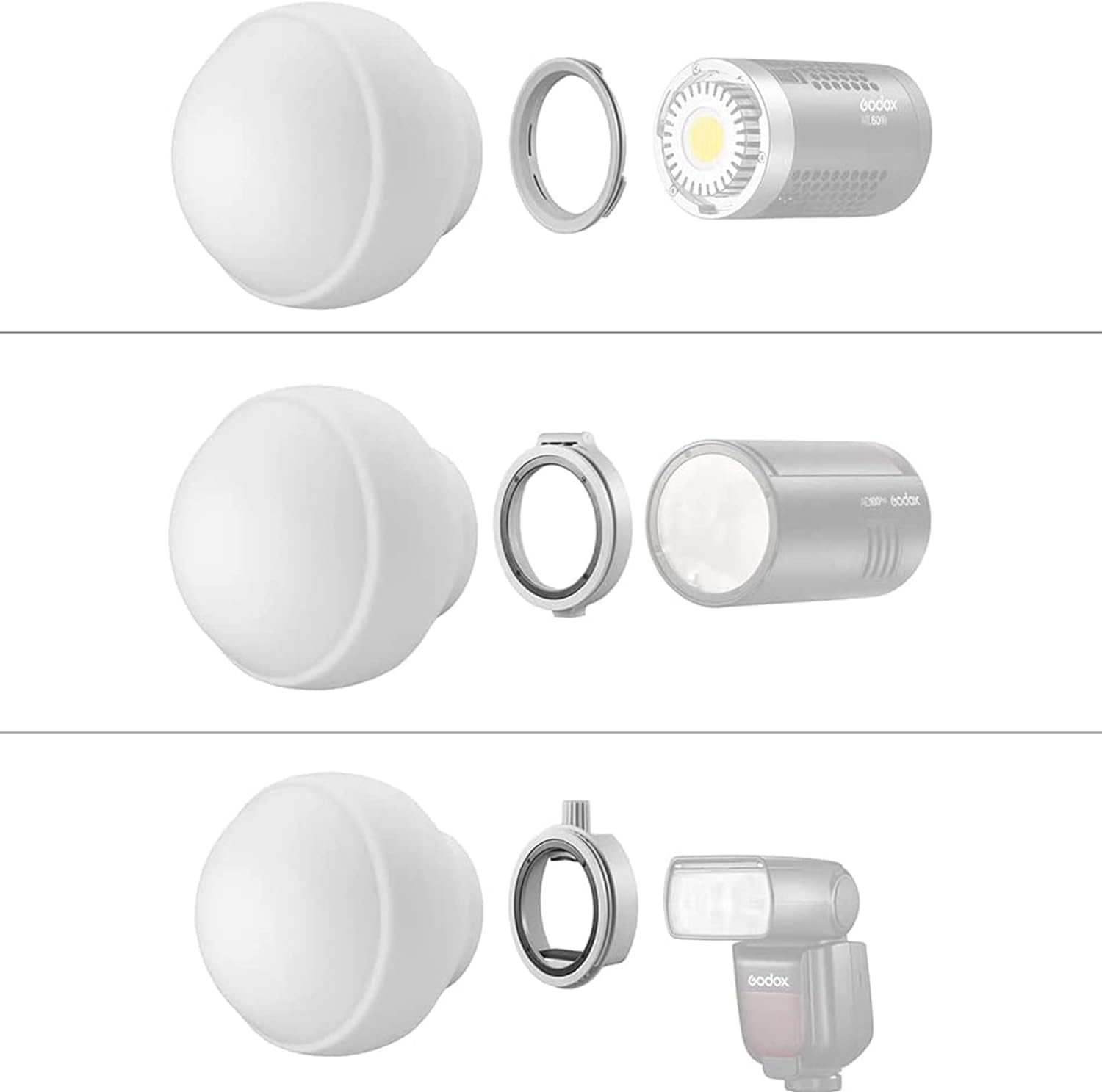 Foto 3 pulgar | Kit Difusor De Flash Godox Ml-cd15 Para Velocidad Redonda Y Cuadrada - Venta Internacional.