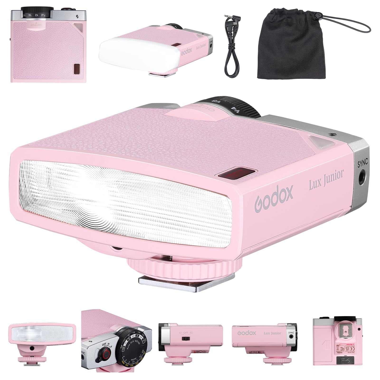 Foto 2 pulgar | Cámara Flash Godox Lux Junior Retro Gn12 De 6000 K ± 200 K, Color Rosa - Venta Internacional.